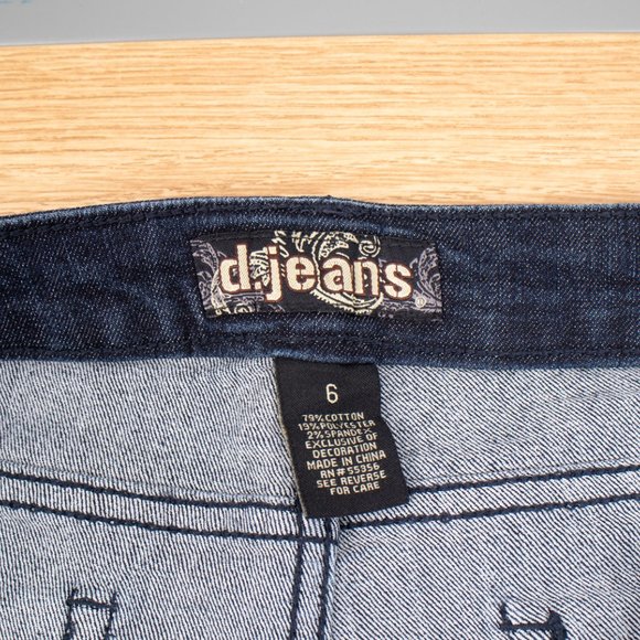 d. Jeans Skinny 6 (28 X 29) Women's Denim Jeans Dark Wash Zip Fly - Picture 10 of 10